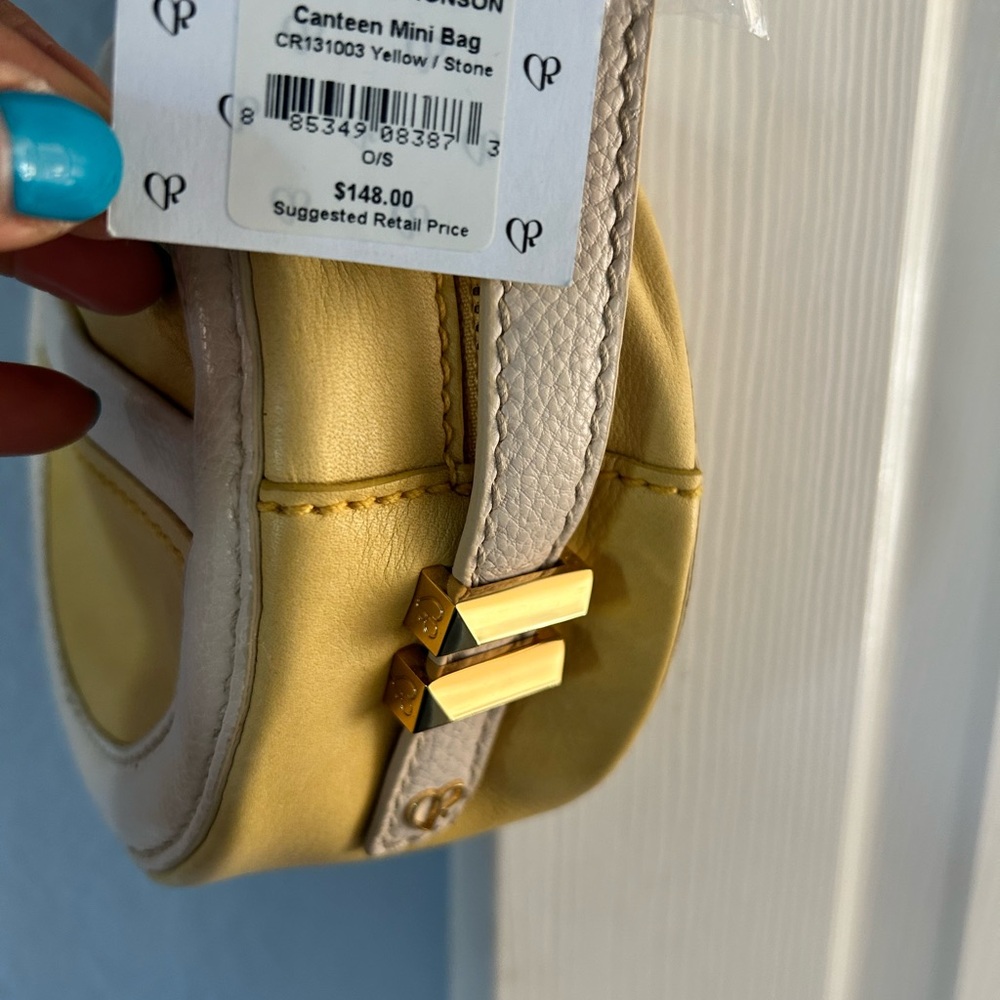 Charlotte Ronson Yellow and Cream Mini Crossbody Bag - Picture 3 of 10